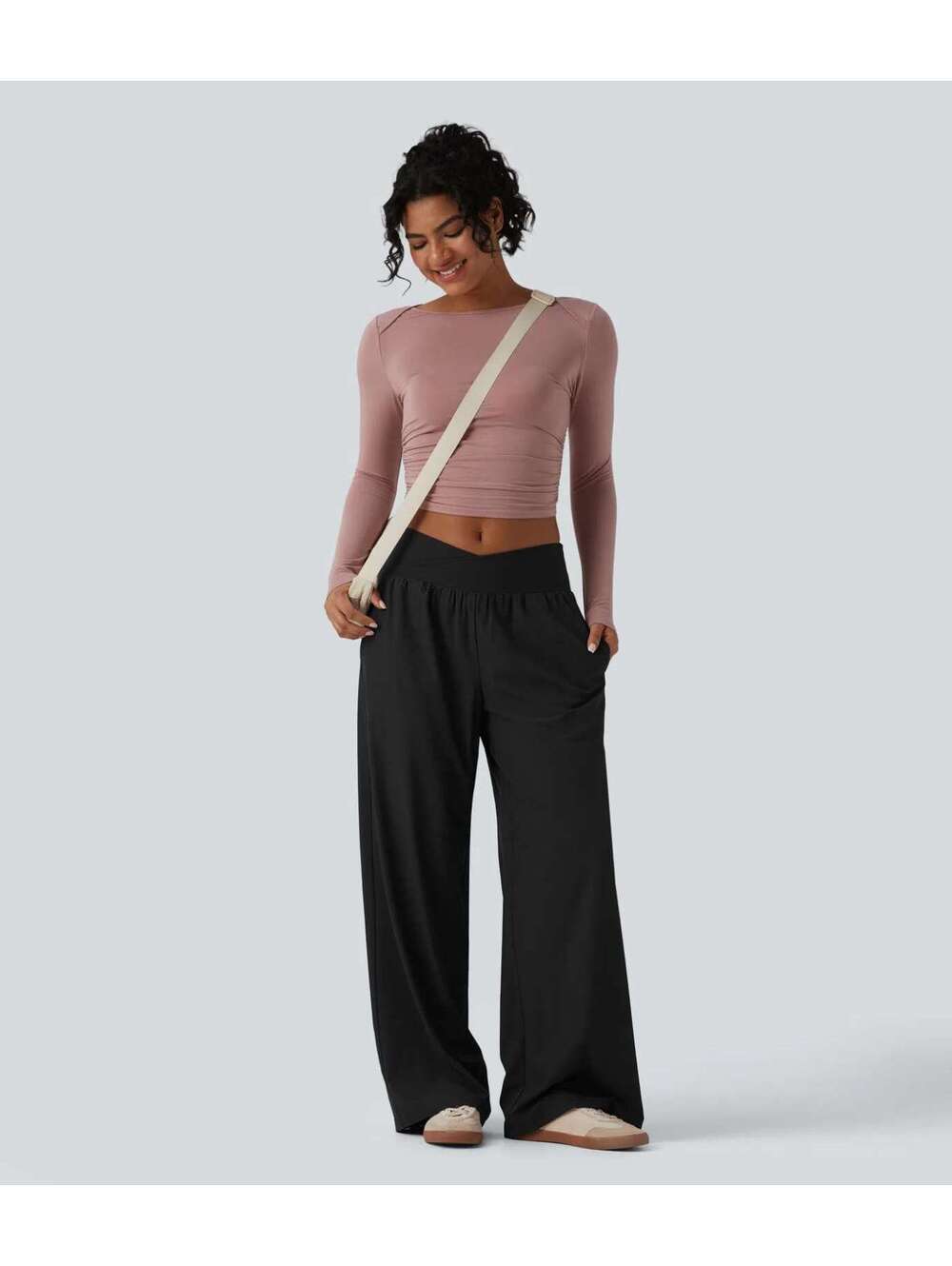 Halara Crossover Low Rise Casual Baggy Pants Black Size XS - Picture 9 of 9